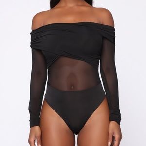 Off the shoulder body suit